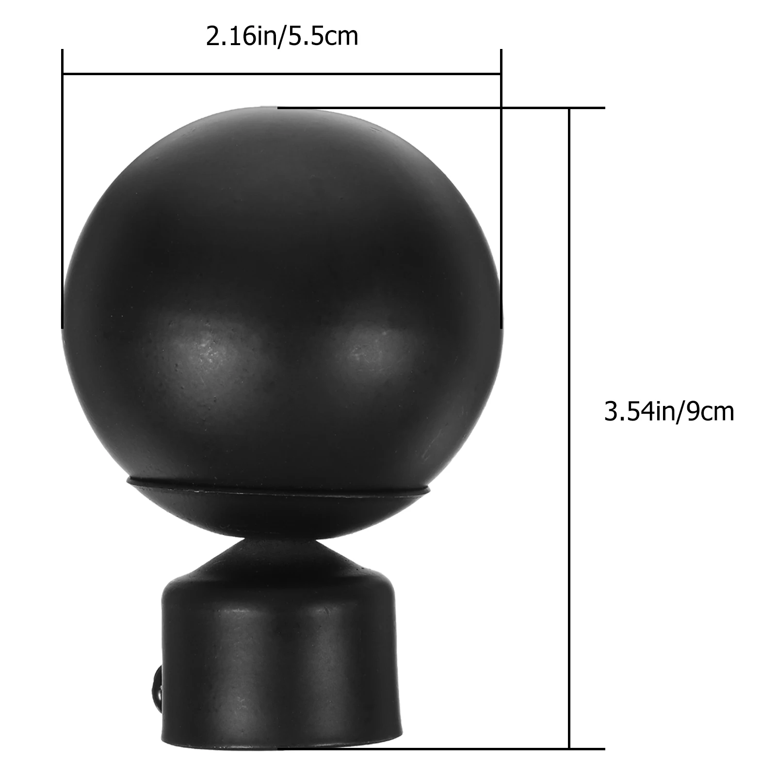 Black Orb Finial 2Pcs - Image 2
